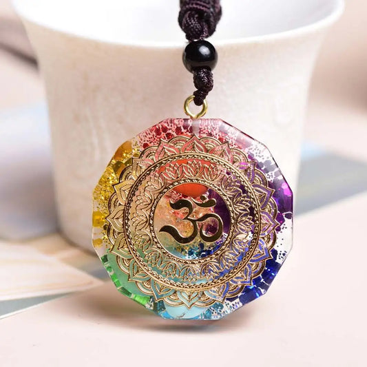 Necklace Accessories Handmade 7 Chakara Orgonite Pendant Crystal Necklace Reiki Healing Stone Energey Crystal Charms